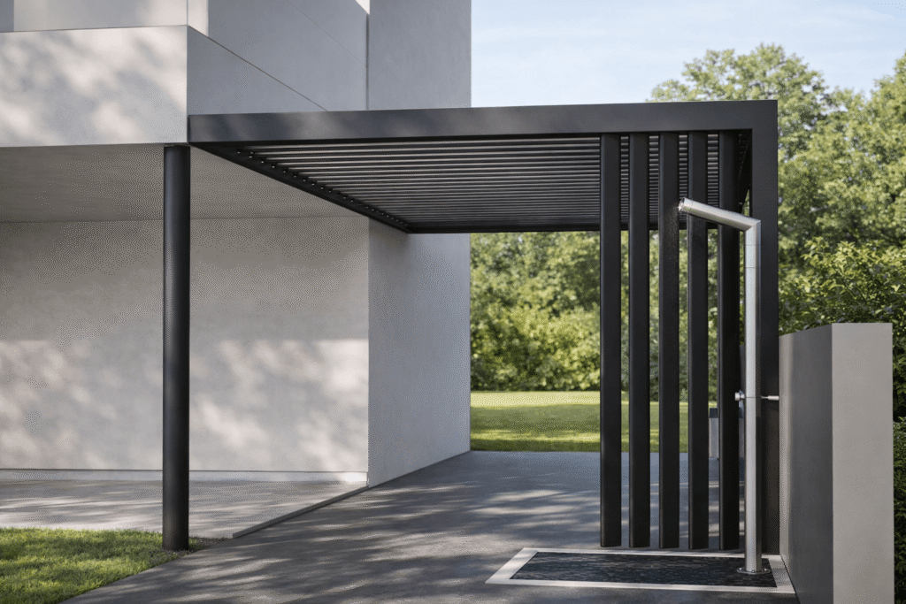 Pérgola bioclimática con decoracion (1)