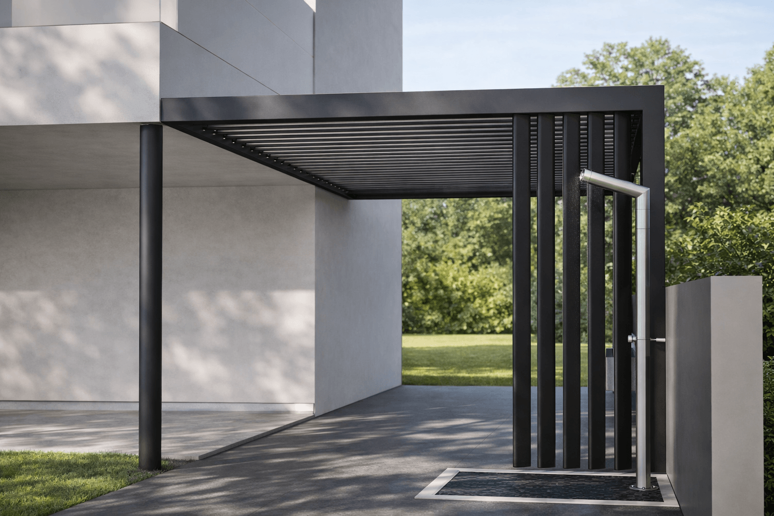 Pérgola bioclimática con decoracion (1)